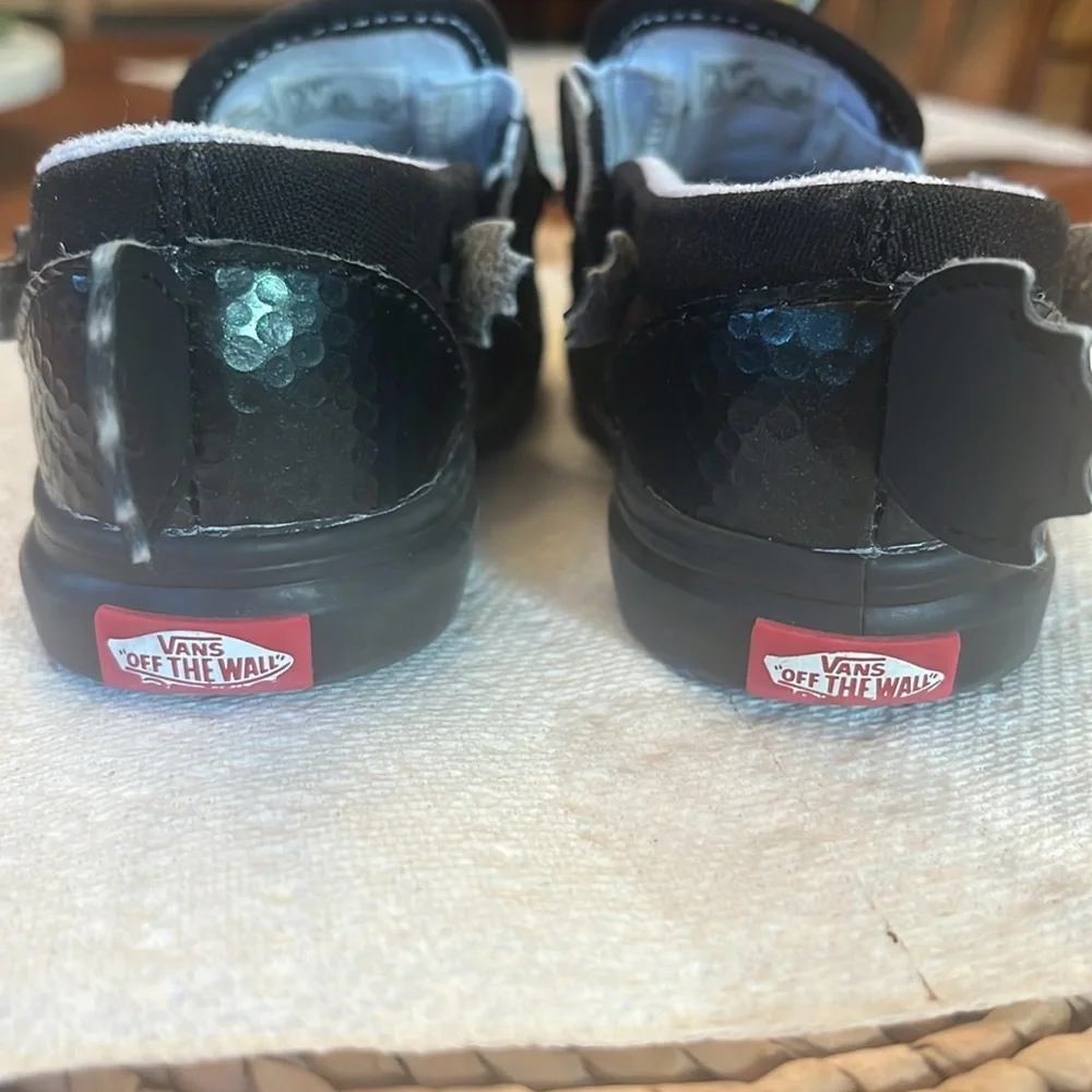 Vans T Slip-On V Angler Fish Size 9 toddler preloved good condition black/ white - Picture 5 of 8